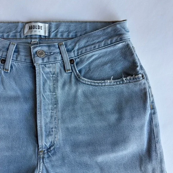 AGOLDE Lana Mid-Rise Vintage Straight Leg Jeans-Prank Faded Blue Wash-Size 27 - Picture 6 of 12